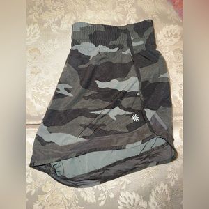Athleta Mesh Race Runner Shorts in Green Camo